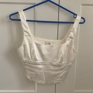 Wilfred Ivory Satin Crop Top
